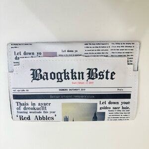 Newspaper Print Wallet
